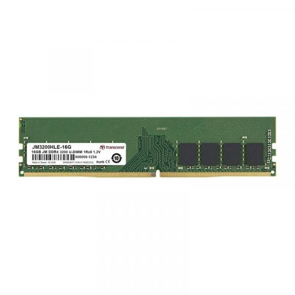 Transcende Transcend JM3200Hle-16G Jetram, 16 Go, DDR4 3200MHz, U-DIMM, 1RX8, 2GX8, CL22, 1,2 V