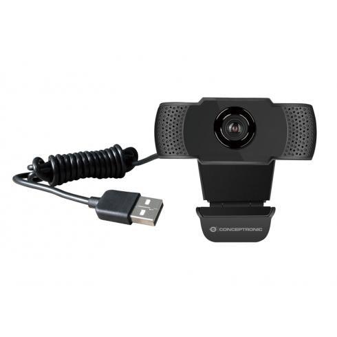 Conceptronic concepttronic AMDIS01b Full HD webcam avec microphone, USB, 2 MP, 1920 x 1080p 30 ips, H.264, 90 °