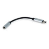 Équipement équipage 133474 USB-C à 3,5 mm Adaptateur DAC audio, USB-C, 3,5 mm, femelle masculine, 0,15 m, noir, argent