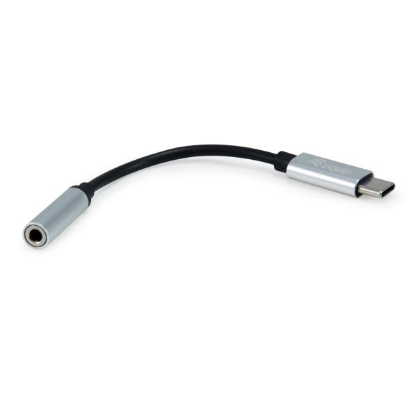 Équipement équipage 133474 USB-C à 3,5 mm Adaptateur DAC audio, USB-C, 3,5 mm, femelle masculine, 0,15 m, noir, argent