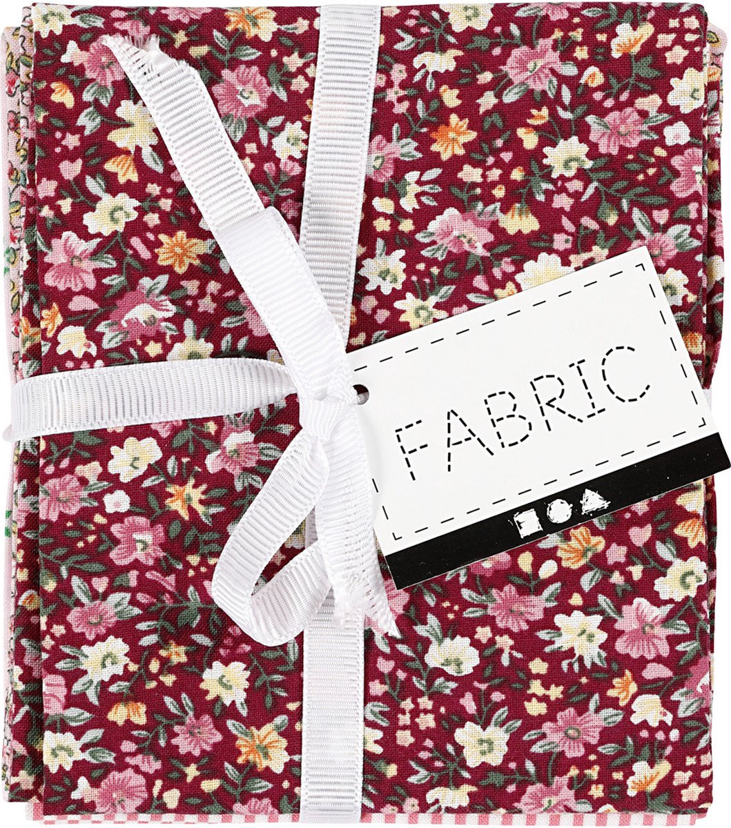 Tissu patchwork rose 45x55cm, 4st.