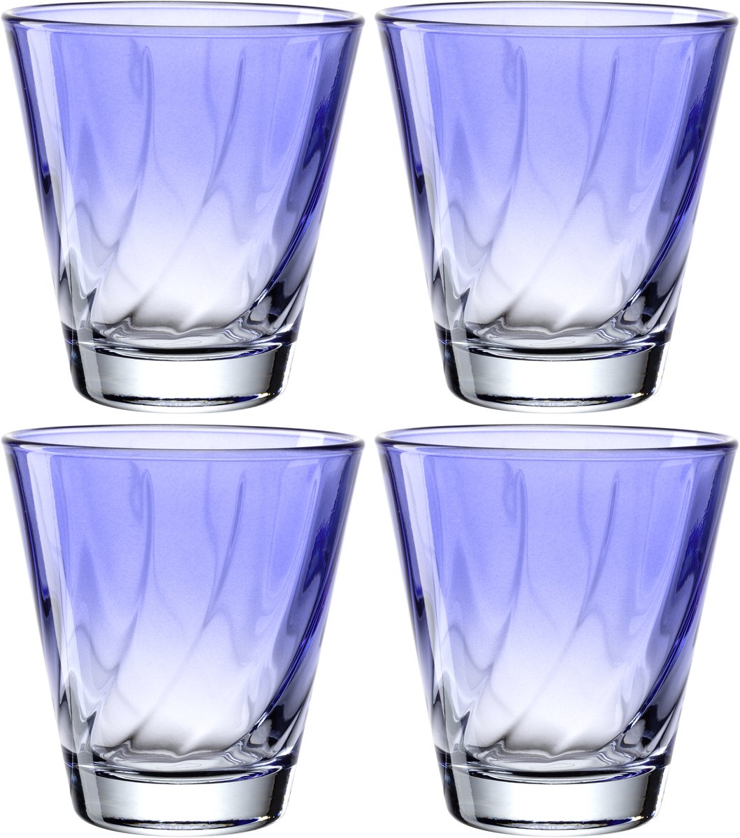 Verre à boire Leonardo twist 215ml bleu - set 4