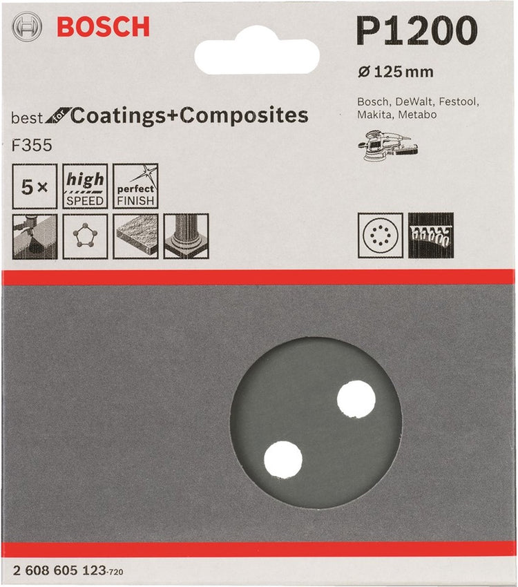 Feuille abrasive Bosch 5 ø125 meilleurs revêtements 8.1200