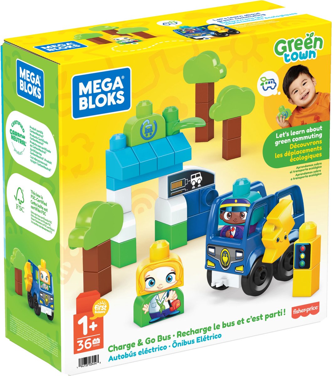 Mega Bloks Green Town Charge et conduisant un bus