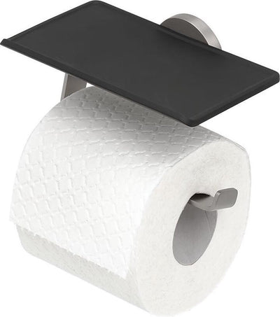 Tigre midi - porte-rouleau papier toilette avec étagère - porte-rouleau papier toilette - sans perçage - perçage ni collage - inox brossé