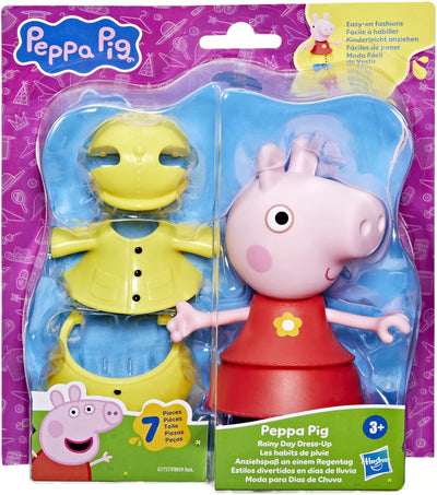 Hasbro Peppa Pig Jouet 15 cm Peppa Rainy Day Habiller la figurine avec 6 accessoires de mode, jouets pour tout-petits, 3+