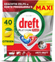 Tablettes pour lave-vaisselle Dreft Platinum Plus Lemon - Technologie anti-terne - 40 pièces