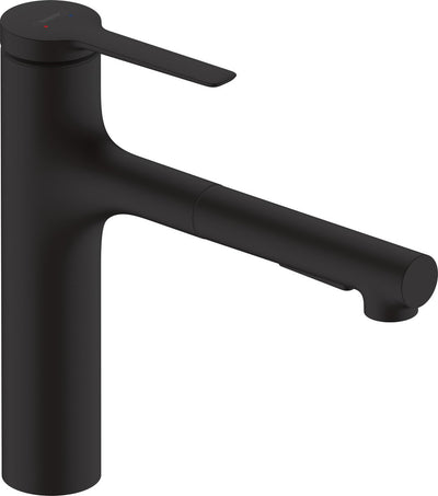 Hansgrohe zesis m33 - mitigeur de cuisine - commande à levier unique - taille 160 mm - douchette extractible - 2 fonctions jet - noir mat