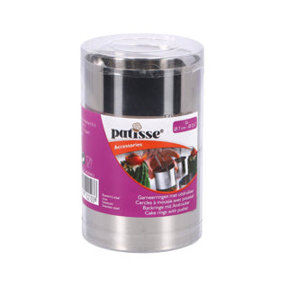 Patinsse Patisse Garnish Anneaux avec un acier inoxydable à 3 pièces express 7x5,5 cm