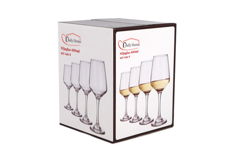 Verre à vin quotidien pour la maison 400 ml lot de 4 | 6 pièces