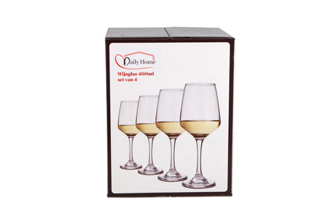 Verre à vin quotidien pour la maison 400 ml lot de 4 | 6 pièces