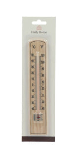 Thermomètre d'ambiance quotidien en bois 20 cm | 12 pièces