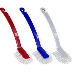 Brosse à vaisselle en plastique rouge, bleue, blanche