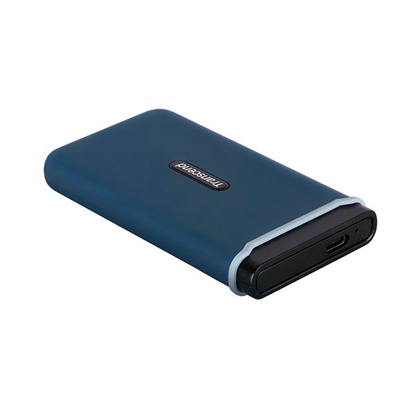 Transcende Transcende TS250GESD370C ESD370C SSD externe, 250 Go, USB Type-A C, PCIe, 1050 950 Mo, bleu marine