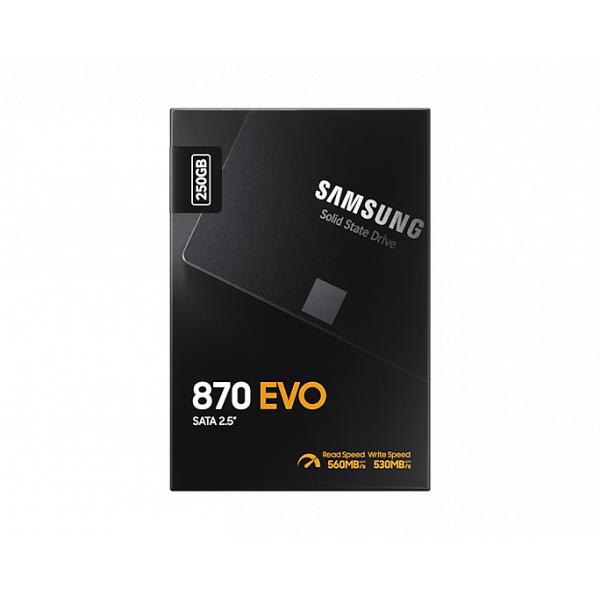 Samsung MZ-77E250B 870 EVO SSD, 250B, 2,5, SATA-3 6 Gbps, 3D V-NAND, 512 MB DDR4, 560 550 MB S