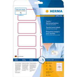Badge nominatif herma 4405 80 x 50 mm blanc rouge 200 pièces