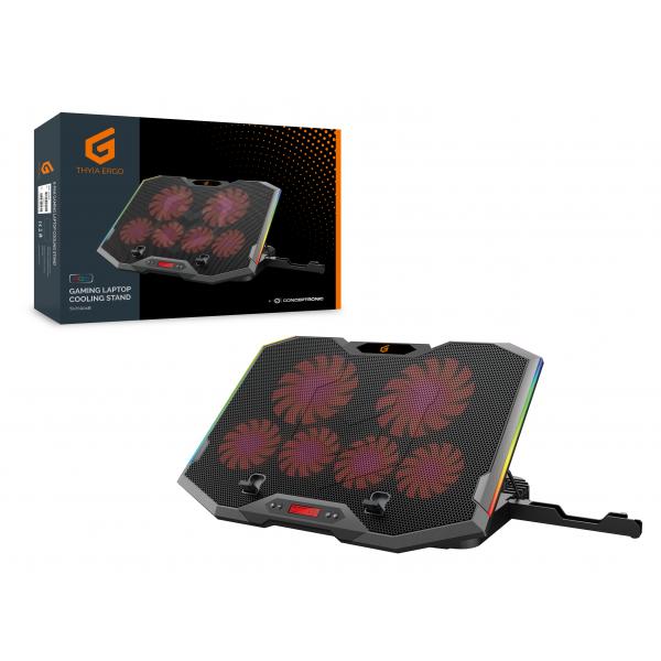 Concepttronic concepttronic thyia01b thyia ergo 6-fan jeu ordinateur portable de refroidissement, 17 43,2 cm, 6 pc (s) boutons, boutons, boutons