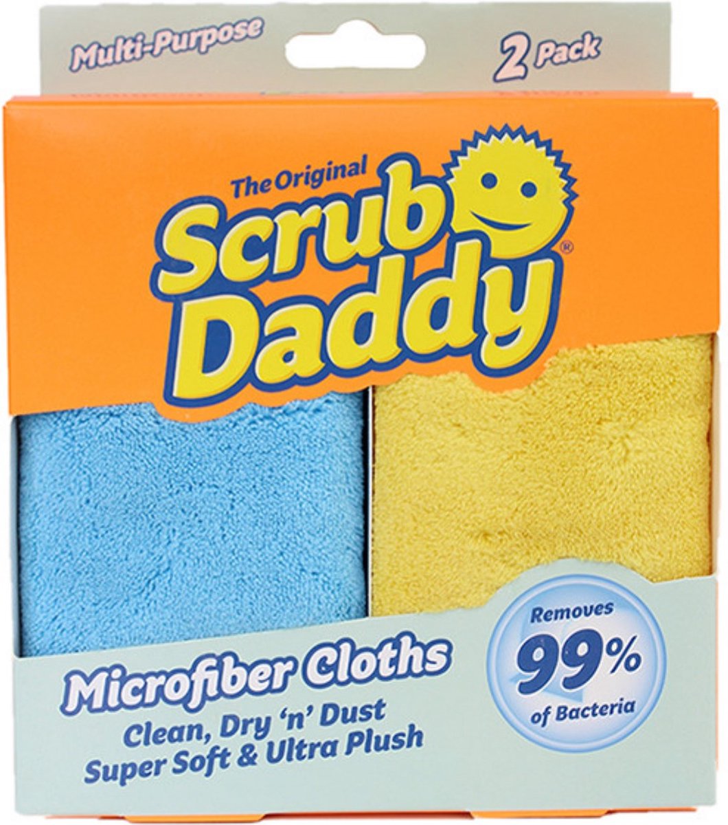 Chiffons microfibre Scrub Daddy ultra doux - bleu et jaune - 1 pièce