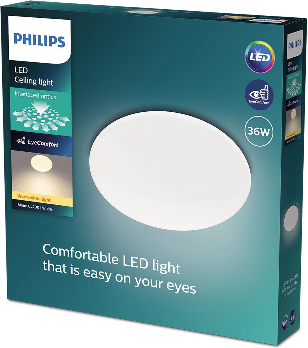 Philips LED Plafonnier Philips Moire - 36 watts - lumière blanc chaud - 2700k