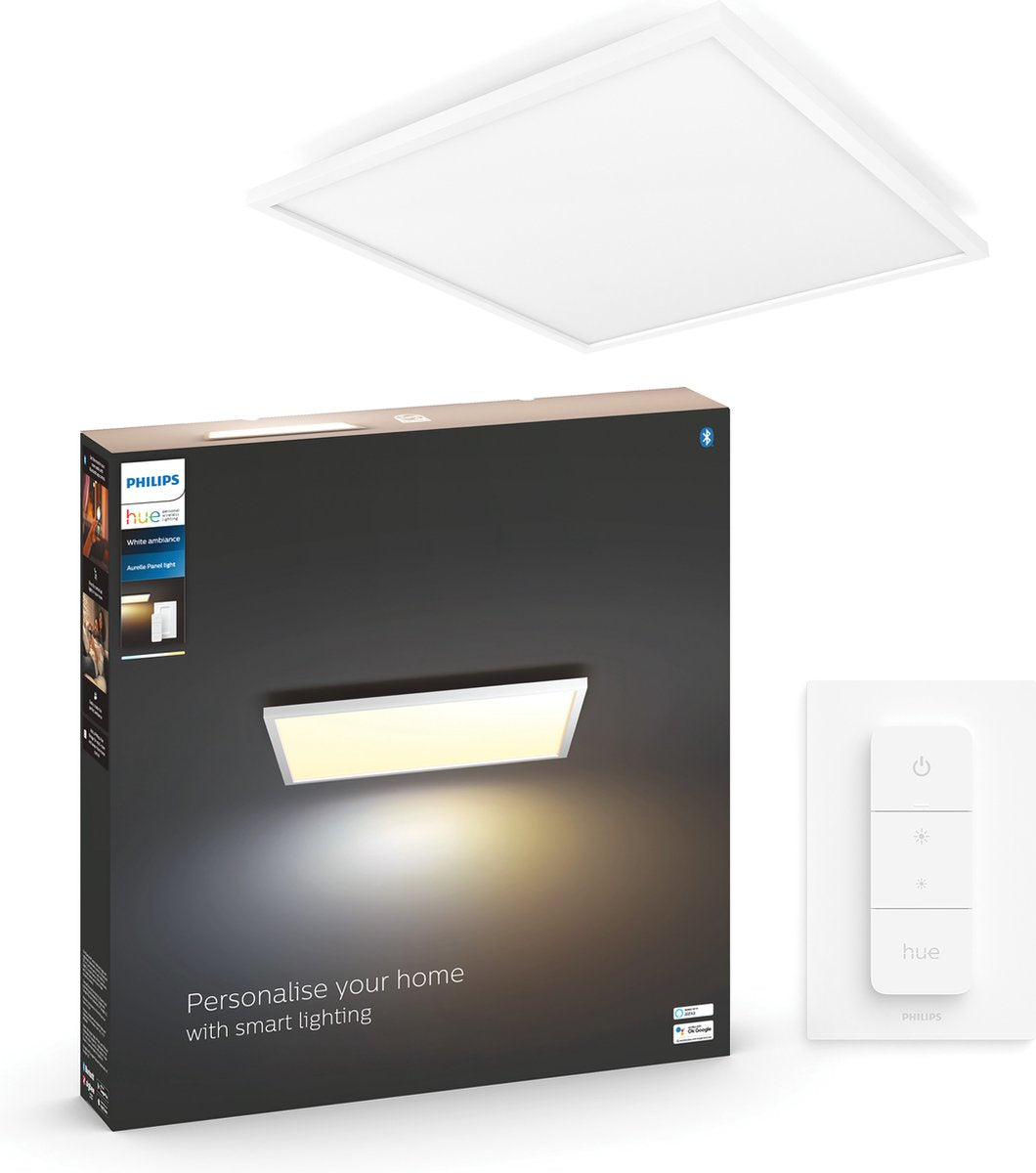 Lampe à panneau Philips Hue Aurelle – lumière blanche chaude à froide – blanc – carré grand