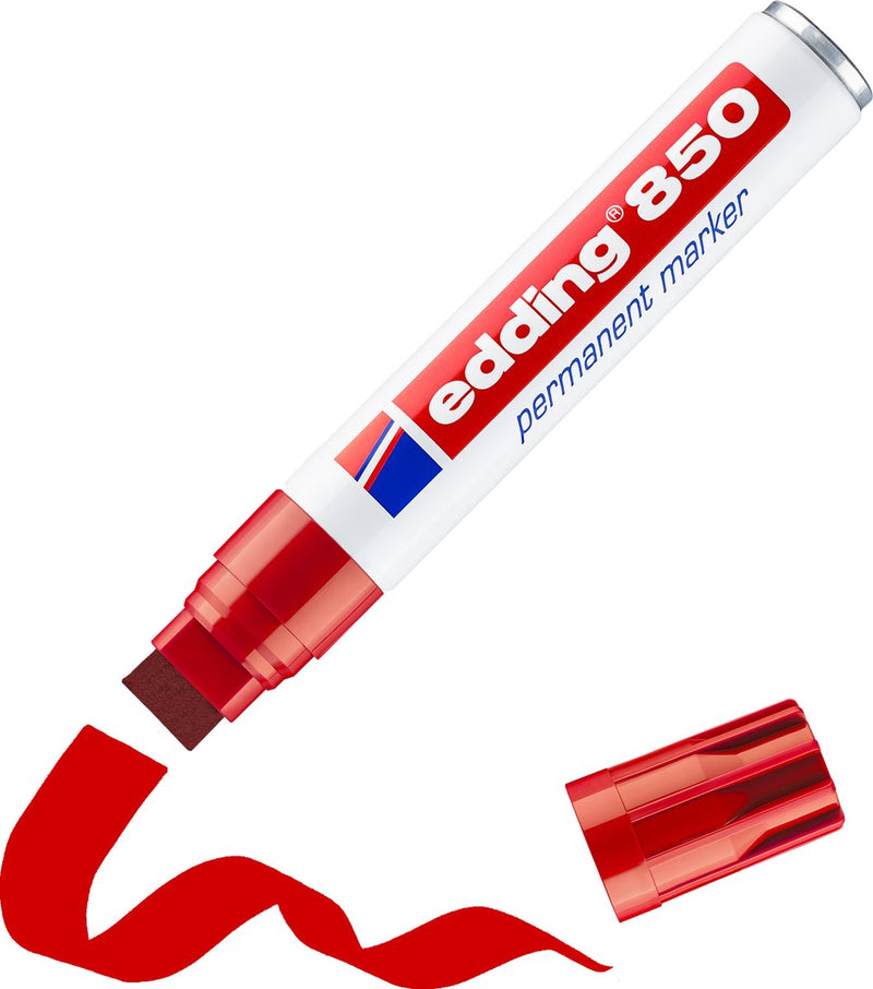 Marqueur permanent edding 850 rouge pointe bloc 5-16 mm