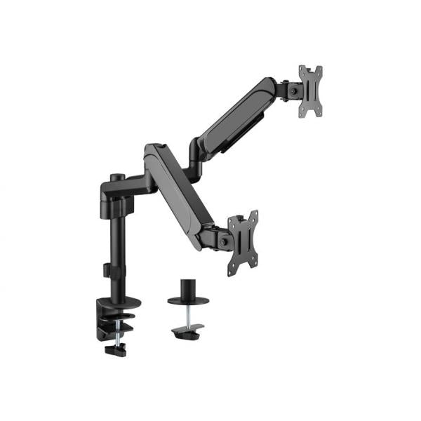 Équipement 650133 17 -32 support de support de bureau double moniteur, pince, 18 kg, 17 32, 100 x 100 mm, noir