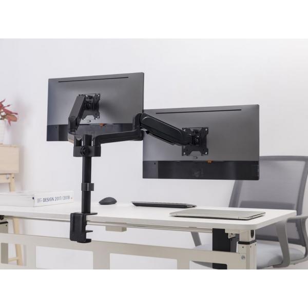 Équipement 650133 17 -32 support de support de bureau double moniteur, pince, 18 kg, 17 32, 100 x 100 mm, noir