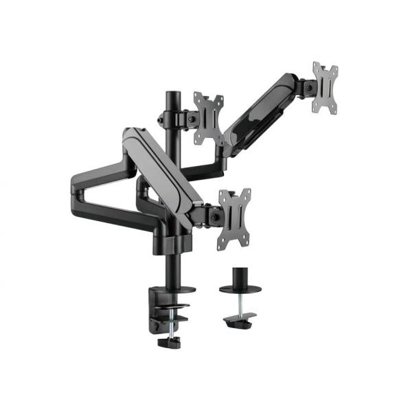 Équipement d'équipement 650134 17 -27 support de support de bureau triple moniteur, pince, 21 kg, 75 x 75 mm, 100 x 100 mm