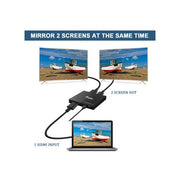 Équipement d'équipement 332715 Splitter HDMI Ultra Slim à 2 ports, 3840 x 2160p, 4K Ultra HD, Power-By Usb, noir - afbeelding 4