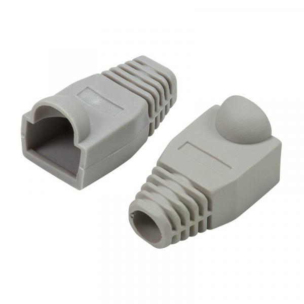 Équipez l'équipement 151177 Boot de câble pour le connecteur RJ45, gris, ensemble de 100pcs