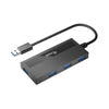 Équipement équivalent 128956 HUB USB 3.0 à 4 ports avec adaptateur USB-C, USB 3.2 Gen 1 Type-A, 5000 Mbit S, noir