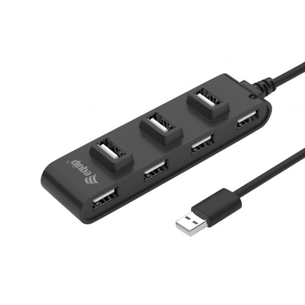 Équipement d'équipement 128957 HUB USB 2.0 à 7 ports, USB 2.0, USB 2.0, 480 Mbit S, noir