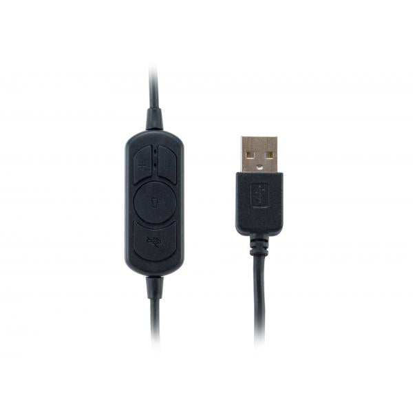 Équipement d'équipement 245305 casque USB, casque, bande de tête, centre d'appels de bureau, noir, binaural, contrôle en ligne U