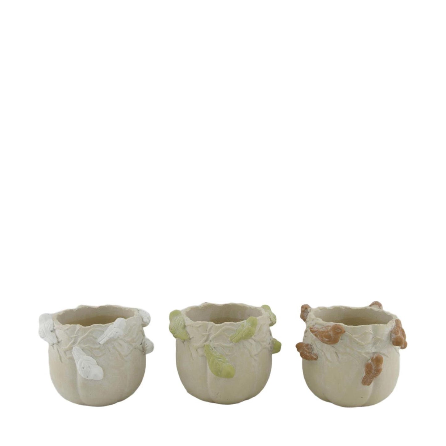 Pot de fleur Dijk natural collections avec oiseaux ciment ø15xh12,5cm
