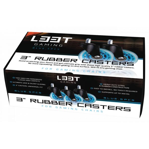 L33T Gaming L33T Gaming 160529 3inch Bouchons en caoutchouc, bleu, 5pcs