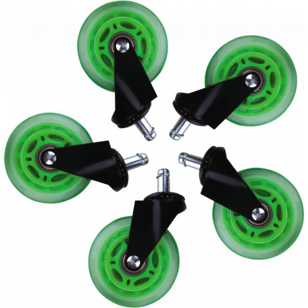 L33T Gaming L33T Gaming 160531 3inch Chasters en caoutchouc, vert, 5pcs