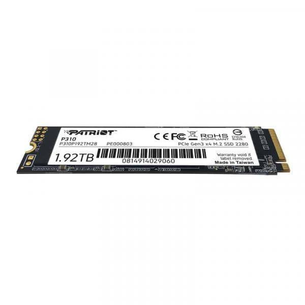 Patriot Patriot P310P192TM28P310 P310 SSD, 1920 Go, M.2 2280, Retail, 2100 1800 MB S, 280K 250K IOPS