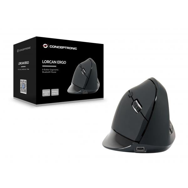 Conceptronic concepttronic lorcan03b lorcan ergo 6 bouton de souris Bluetooth ergonomique, Bluetooth, optique, 1600 dpi