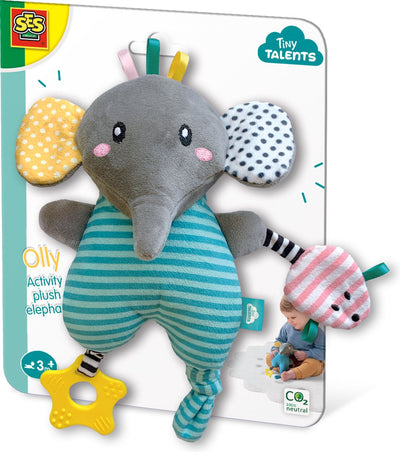 Ses creative ses - olly - activités peluche éléphant - stimule les sens - agréable et douce