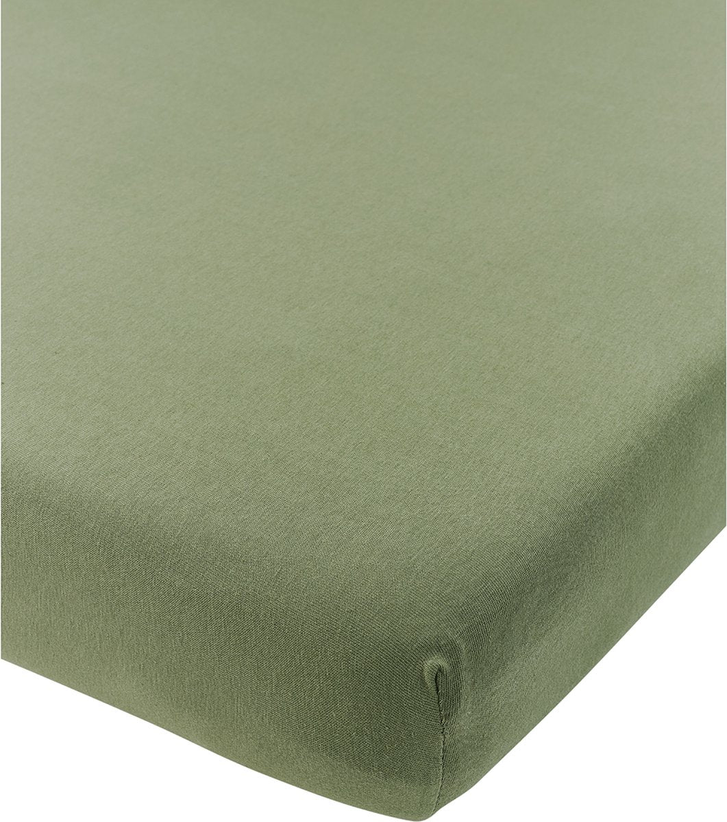 Meyco baby uni drap-housse berceau - jersey - vert olive - 40x80 90cm