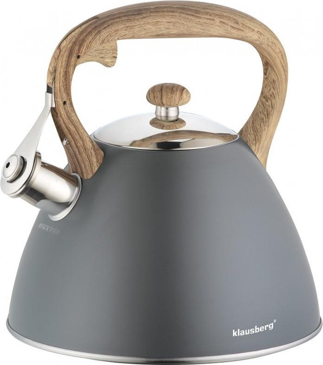 Bouilloire sifflante Klausberg kb-7297 - 3l - inox - toutes sources de chaleur