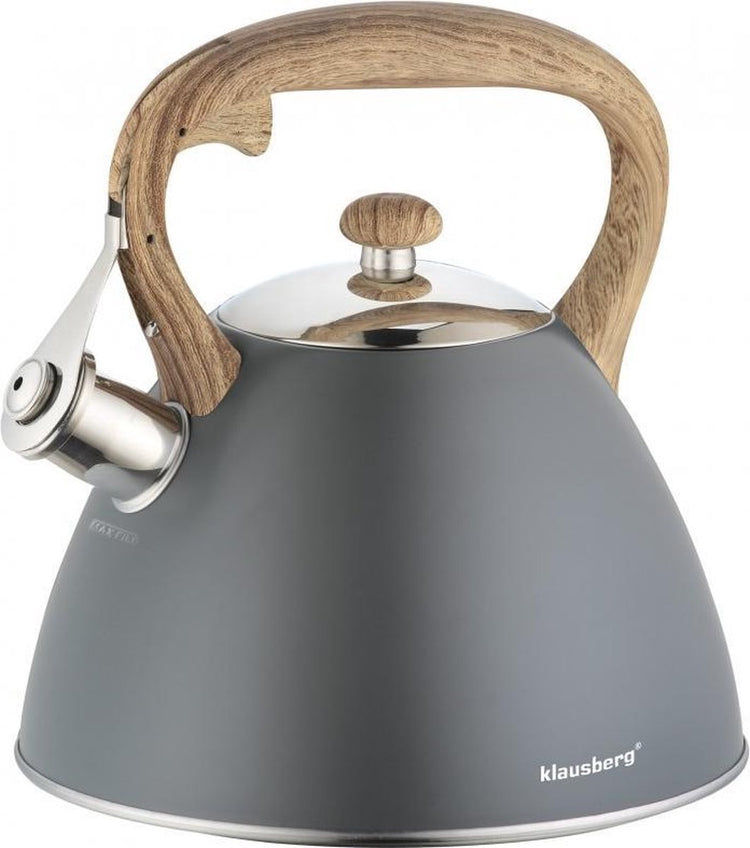 Bouilloire sifflante Klausberg kb-7297 - 3l - inox - toutes sources de chaleur
