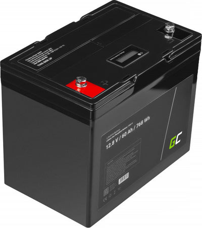 Batterie verte lifepo4 12.8v 60ah 768wh pour panneaux solaires et camping-cars