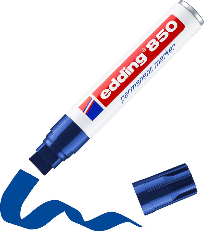 Marqueur permanent edding 850 bleu pointe droite 5-16 mm