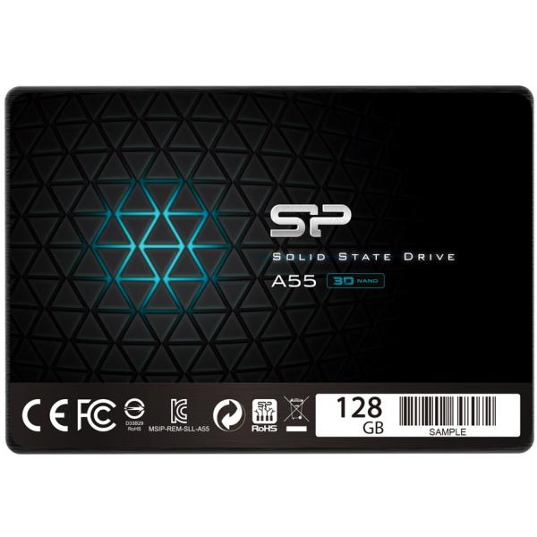 Silicon Power Silicon SP128GSS3A55S25 ACE A55 SSD, 128 Go, 7 mm 2,5 pouces, SATA3, NAND 3D, cache SLC