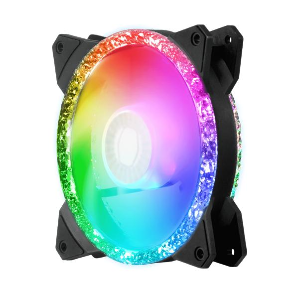 Cooler Master Cooler MFY-B2DN-20NPA-R1 MF120 PRISMATIQUE, 3 broches Argb, 120 mm, 650-2000 tr / min, 8 27 DBA