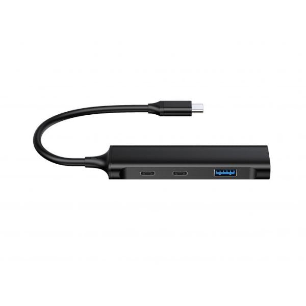 Concepttronic Hubbies12b Hubbies 4-port USB 3.0 Hub, 2 ports USB-C 2 USB-A, cas en aluminium, USB-C