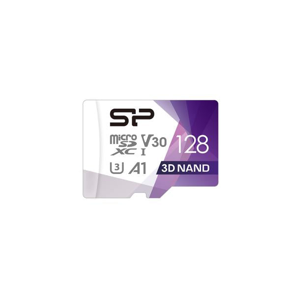 Silicon Power SP128 GBSTXDU3V20AB Superior Pro, 128 Go, Microsdxc, classe 10, UHS-I, 100 Mb S, 80 Mo