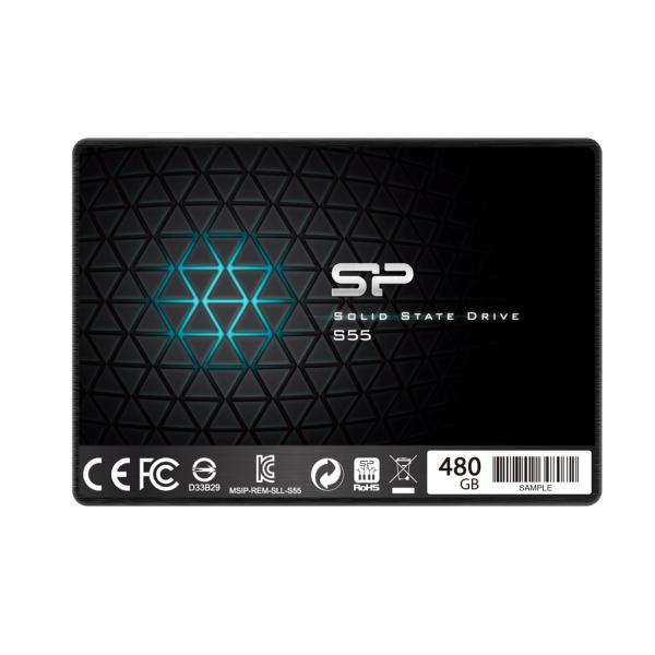 Silicon Power Silicon SP480 GbSS3S55S25 Slim S55 SSD, 480 Go, 2,5, SATA3, 6 Gbit S, SLC, 560 500 MB S, bleu