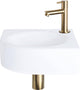 Differnz Ensemble fontaine Cleo - céramique - robinet droit or mat - 30 x 30 x 10 cm